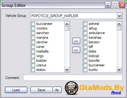 Car Group Editor для GTA San Andreas