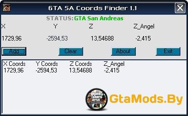 GTA SA Coords Finder 1.1