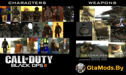 Call of Duty Black Ops II Pack для GTA SA