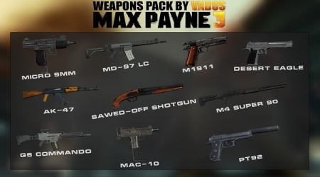 Weapons Pack (Max Payne 3) для GTA SA